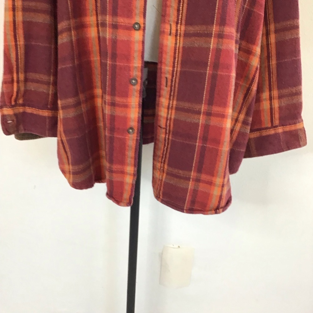 St. John’s Bay Men Vintage Red and Orange Strip Plaid Outdoor Shirt Jacket 4X - Picture 6 of 10
